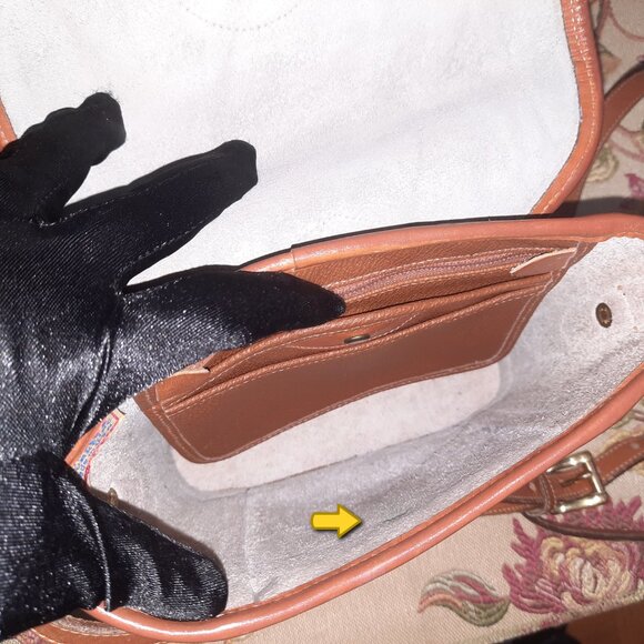 SOLD! Dooney & Bourke Leather Mini Dover Crossbody Vintage Hand Painted - Picture 10 of 16